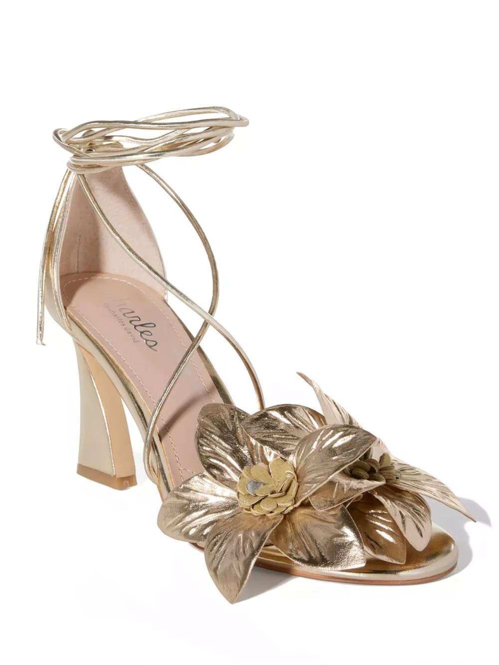 Charles by Charles David Gold Floral Women's lace up Heels. New
